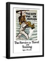 The Navy Put 'Em Across, c.1918-Henry Reuterdahl-Framed Art Print