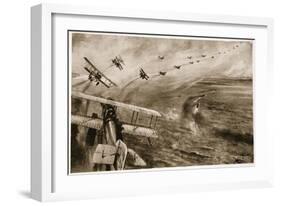 The Navy's 'Wild Ducks': the Start of the First of the Great Air-Raids on the Zeebrugge-Ostend-English School-Framed Giclee Print