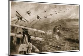 The Navy's 'Wild Ducks': the Start of the First of the Great Air-Raids on the Zeebrugge-Ostend-English School-Mounted Giclee Print