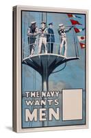 The Navy Wants Men', WWI Recruitment Poster-null-Stretched Canvas
