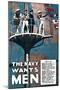 The Navy Wants Men-Mortimer Co-Mounted Art Print