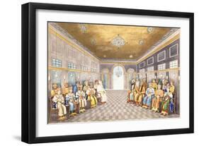 The Nawabs and Kings of Oudh in a Palace Interior with their Servants in Attendance, C.1800-null-Framed Giclee Print