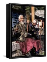 The Naxi Orchestra Pracisting by the Black Dragon Pool, Lijiang, Yunnan Province, China-Doug Traverso-Framed Stretched Canvas