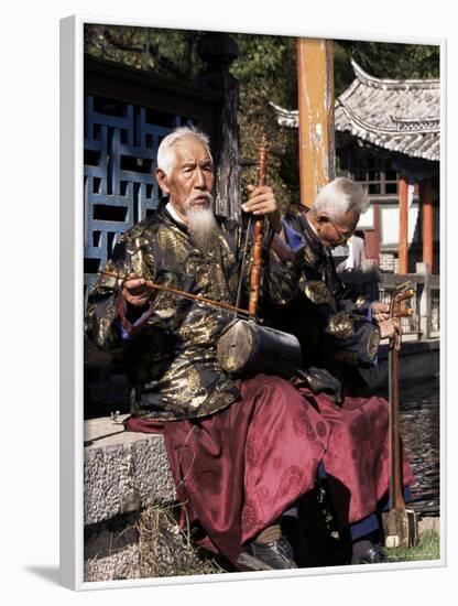 The Naxi Orchestra Pracisting by the Black Dragon Pool, Lijiang, Yunnan Province, China-Doug Traverso-Framed Photographic Print