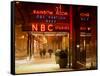 The NBC Studios in the New York City in the Snow at Night-Philippe Hugonnard-Framed Stretched Canvas