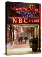 The NBC Studios in the New York City in the Snow at Night-Philippe Hugonnard-Stretched Canvas