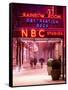 The NBC Studios in the New York City in the Snow at Night-Philippe Hugonnard-Framed Stretched Canvas