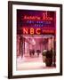 The NBC Studios in the New York City in the Snow at Night-Philippe Hugonnard-Framed Photographic Print