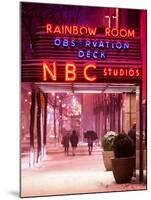 The NBC Studios in the New York City in the Snow at Night-Philippe Hugonnard-Mounted Photographic Print