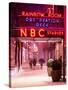 The NBC Studios in the New York City in the Snow at Night-Philippe Hugonnard-Stretched Canvas