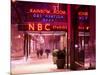 The NBC Studios in the New York City in the Snow at Night-Philippe Hugonnard-Mounted Photographic Print