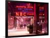 The NBC Studios in the New York City in the Snow at Night-Philippe Hugonnard-Framed Photographic Print