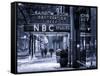 The NBC Studios in the New York City in the Snow at Night-Philippe Hugonnard-Framed Stretched Canvas