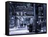 The NBC Studios in the New York City in the Snow at Night-Philippe Hugonnard-Framed Stretched Canvas