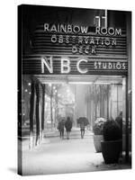 The NBC Studios in the New York City in the Snow at Night-Philippe Hugonnard-Stretched Canvas