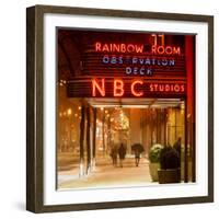 The NBC Studios in the New York City in the Snow at Night-Philippe Hugonnard-Framed Photographic Print