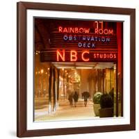 The NBC Studios in the New York City in the Snow at Night-Philippe Hugonnard-Framed Photographic Print