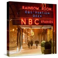 The NBC Studios in the New York City in the Snow at Night-Philippe Hugonnard-Stretched Canvas