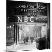 The NBC Studios in the New York City in the Snow at Night-Philippe Hugonnard-Mounted Premium Photographic Print