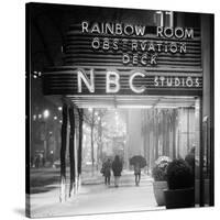 The NBC Studios in the New York City in the Snow at Night-Philippe Hugonnard-Stretched Canvas