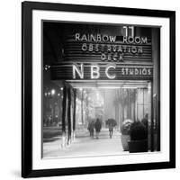 The NBC Studios in the New York City in the Snow at Night-Philippe Hugonnard-Framed Photographic Print