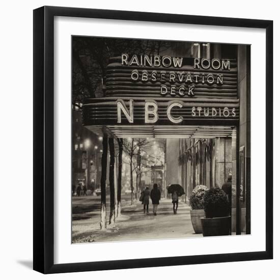 The NBC Studios in the New York City in the Snow at Night-Philippe Hugonnard-Framed Photographic Print