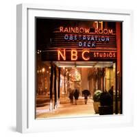 The NBC Studios in the New York City in the Snow at Night-Philippe Hugonnard-Framed Photographic Print