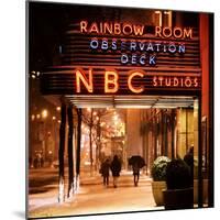 The NBC Studios in the New York City in the Snow at Night-Philippe Hugonnard-Mounted Photographic Print