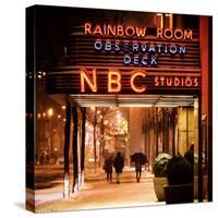 The NBC Studios in the New York City in the Snow at Night-Philippe Hugonnard-Stretched Canvas