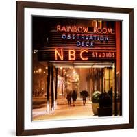 The NBC Studios in the New York City in the Snow at Night-Philippe Hugonnard-Framed Photographic Print