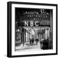 The NBC Studios in the New York City in the Snow at Night-Philippe Hugonnard-Framed Photographic Print