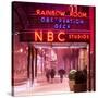 The NBC Studios in the New York City in the Snow at Night-Philippe Hugonnard-Stretched Canvas