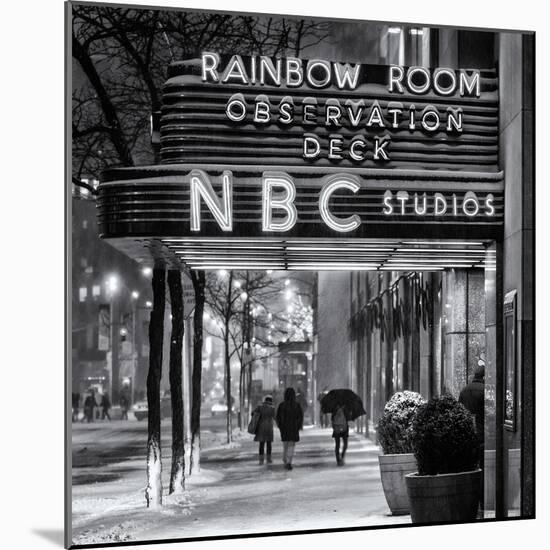 The NBC Studios in the New York City in the Snow at Night-Philippe Hugonnard-Mounted Photographic Print