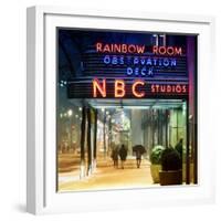 The NBC Studios in the New York City in the Snow at Night-Philippe Hugonnard-Framed Photographic Print