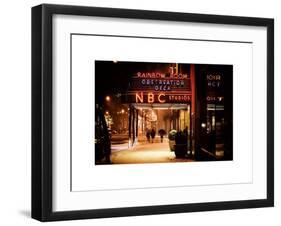 The NBC Studios in the New York City in the Snow at Night-Philippe Hugonnard-Framed Art Print