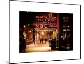 The NBC Studios in the New York City in the Snow at Night-Philippe Hugonnard-Mounted Art Print