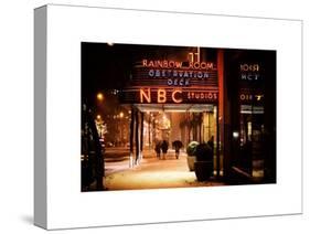 The NBC Studios in the New York City in the Snow at Night-Philippe Hugonnard-Stretched Canvas