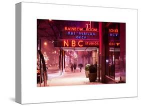 The NBC Studios in the New York City in the Snow at Night-Philippe Hugonnard-Stretched Canvas