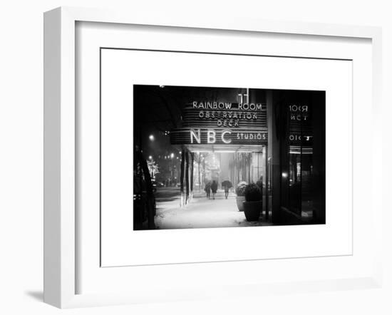 The NBC Studios in the New York City in the Snow at Night-Philippe Hugonnard-Framed Art Print