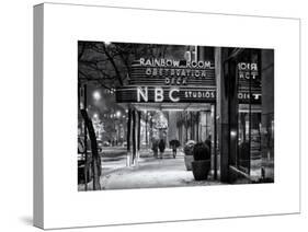 The NBC Studios in the New York City in the Snow at Night-Philippe Hugonnard-Stretched Canvas