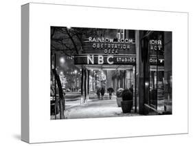 The NBC Studios in the New York City in the Snow at Night-Philippe Hugonnard-Stretched Canvas