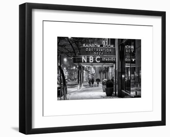 The NBC Studios in the New York City in the Snow at Night-Philippe Hugonnard-Framed Art Print