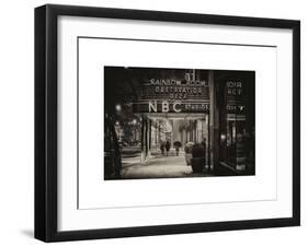 The NBC Studios in the New York City in the Snow at Night-Philippe Hugonnard-Framed Art Print