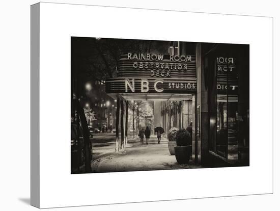 The NBC Studios in the New York City in the Snow at Night-Philippe Hugonnard-Stretched Canvas