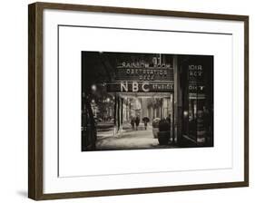 The NBC Studios in the New York City in the Snow at Night-Philippe Hugonnard-Framed Art Print