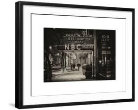 The NBC Studios in the New York City in the Snow at Night-Philippe Hugonnard-Framed Art Print