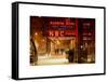 The NBC Studios in the New York City in the Snow at Night-Philippe Hugonnard-Framed Stretched Canvas