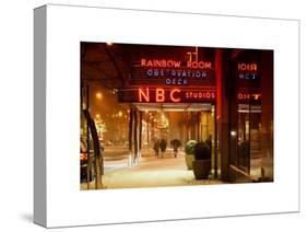 The NBC Studios in the New York City in the Snow at Night-Philippe Hugonnard-Stretched Canvas