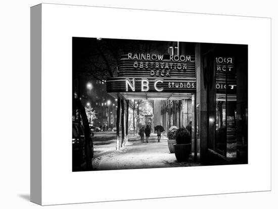 The NBC Studios in the New York City in the Snow at Night-Philippe Hugonnard-Stretched Canvas