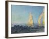 The Needle of Etretat, Low Tide; Aiguille D'Etretat, Maree Basse, 1883-Claude Monet-Framed Giclee Print